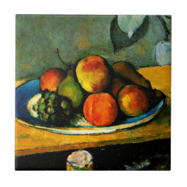 Cezanne - persikor, päron och druvor kakelplatta