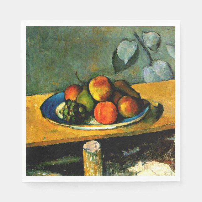 Cezanne - persikor, päron och druvor pappersservett (Framsidan)