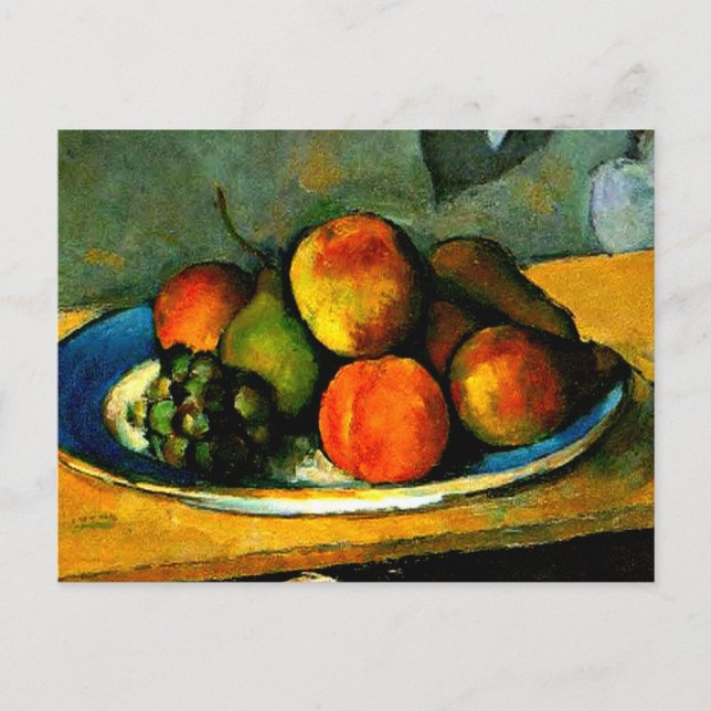Cezanne - persikor, päron och druvor vykort (Framsida)