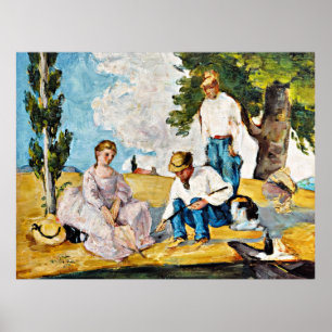 Cezanne - Picnic på Riverbank Poster