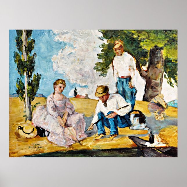 Cezanne - Picnic på Riverbank Poster (Framsidan)