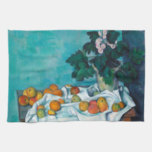 Cezanne Post impressionism still Life Flowers och Kökshandduk