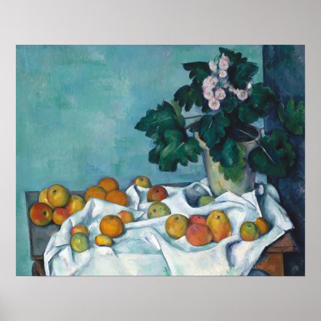 Cezanne Post impressionism still Life Flowers och Poster (Framsidan)