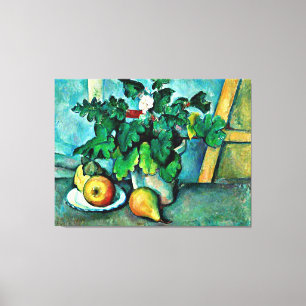 Cezanne - Pot of Primroses and Fruit Canvastryck