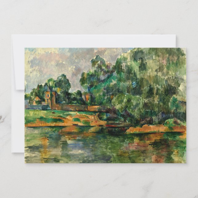 Cezanne-Riverbank, berömd-målning Kort (Framsida)