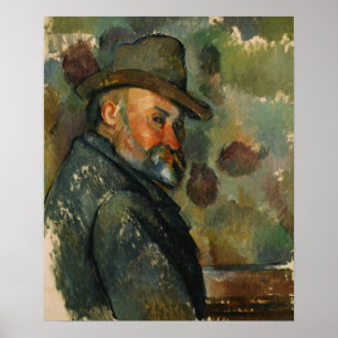 Cézanne - Self-Porträtt med hatt Poster