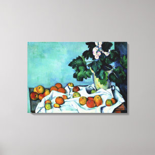 Cezanne - Stilleben med äpplen och primula Canvastryck