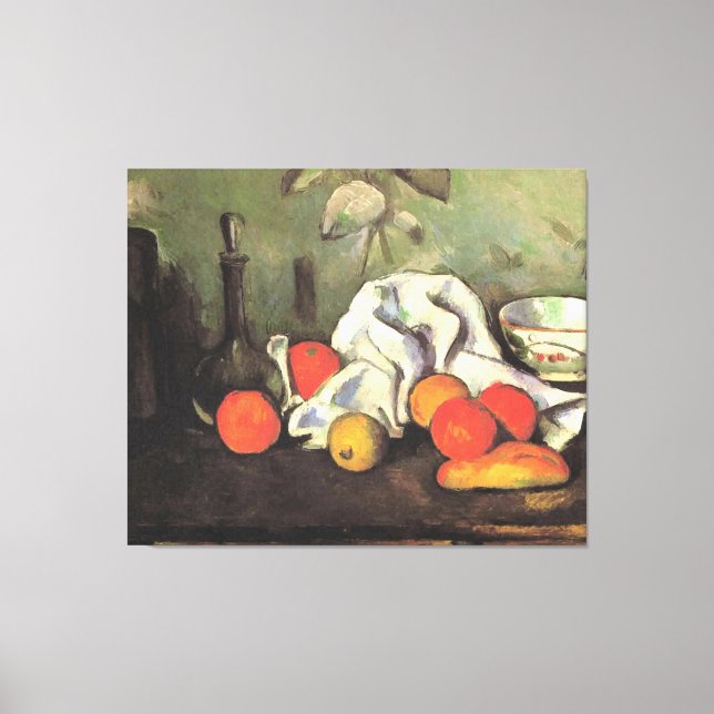 Cezanne - Stilleben med frukter Canvastryck (Framsida)