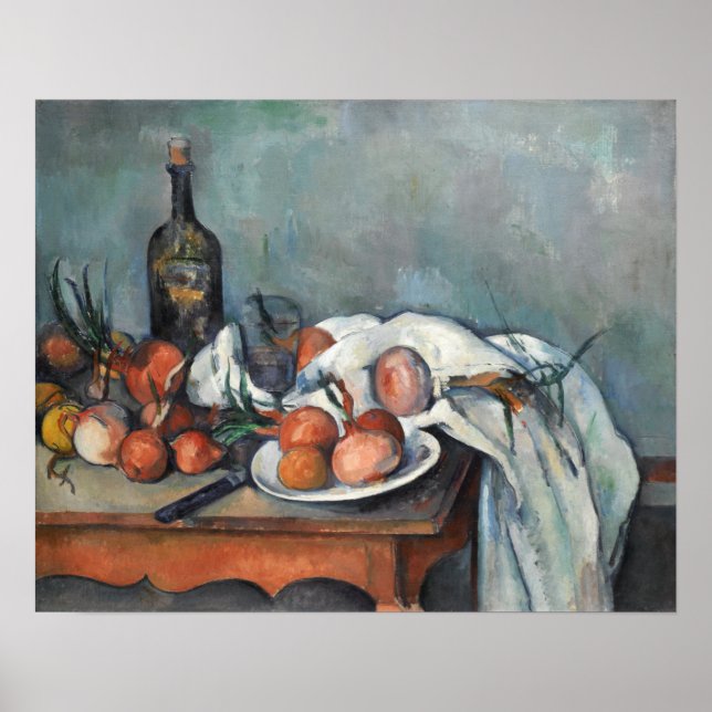 Cézanne - Stilleben med lökar Poster (Framsidan)