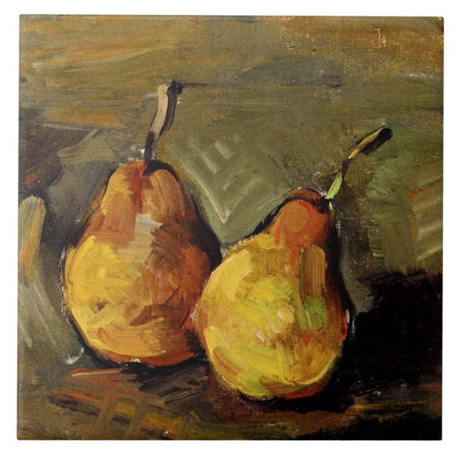 Cezanne - två päron kakelplatta (Framsidan)