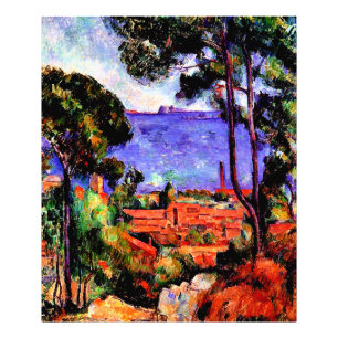 Cezanne - Utsikt genom träden Fototryck