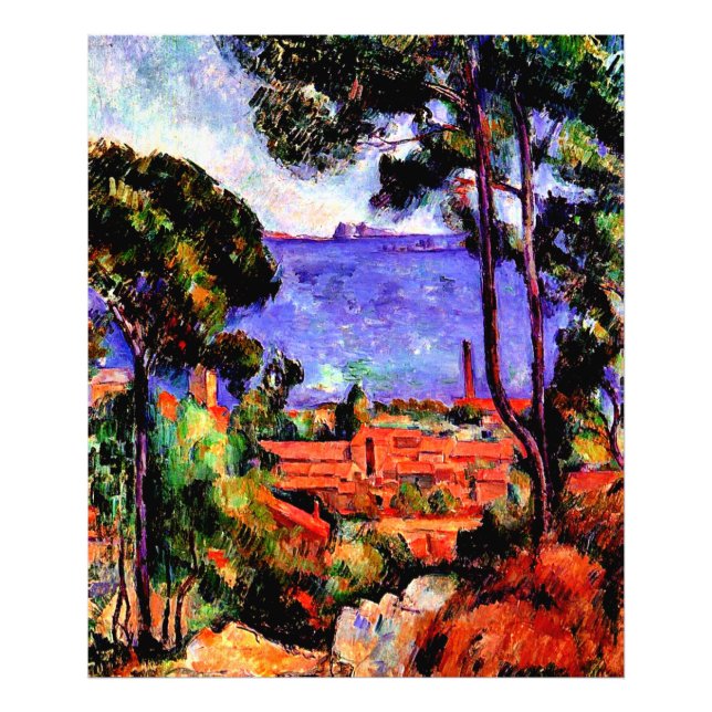 Cezanne - Utsikt genom träden Fototryck (Framsidan)