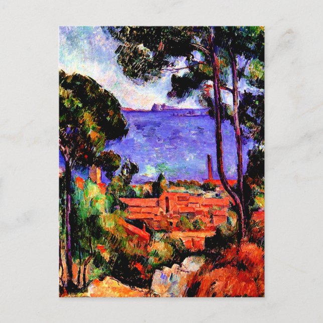 Cezanne - Utsikt genom träden Vykort (Framsida)