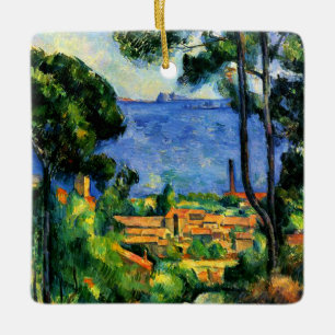 Cezanne - Utsikt över l'Estaque, Julgransprydnad Keramik