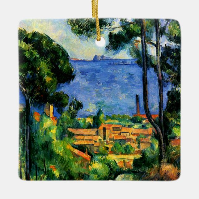 Cezanne - Utsikt över l'Estaque, Julgransprydnad Keramik (Framsida)