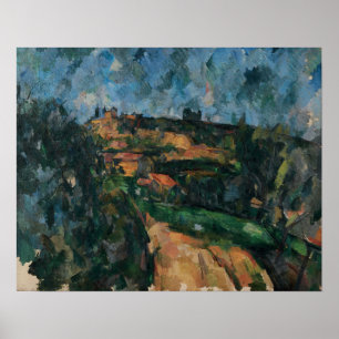 Cézanne - vägens böjning, Chemin Des Lauves Poster