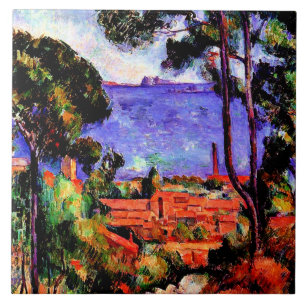 Cezanne - Visa genom Träd Kakelplatta