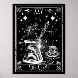 Cezve Turkiskt Kaffe Tarotkort Poster