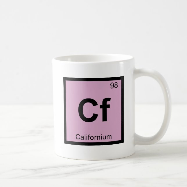 Cf - Californium Kemi Periodiska Systemet Symbol Kaffemugg (Höger)
