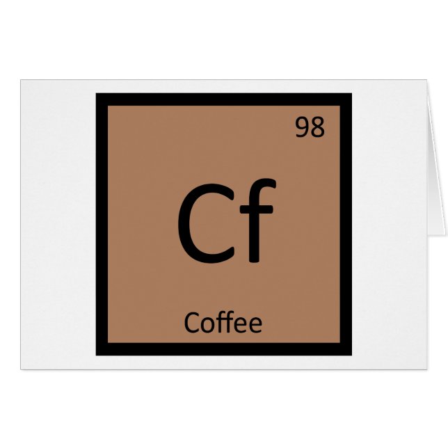 Cf - Kaffe Kemi Periodiska Systemet Symbol Hälsningskort (Framsidan Horizontal)