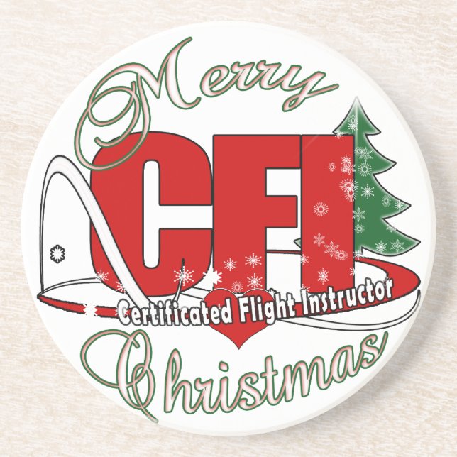 CFI CHRISTMAS-certifierad flyginstruktör Underlägg Sandsten (Framsidan)