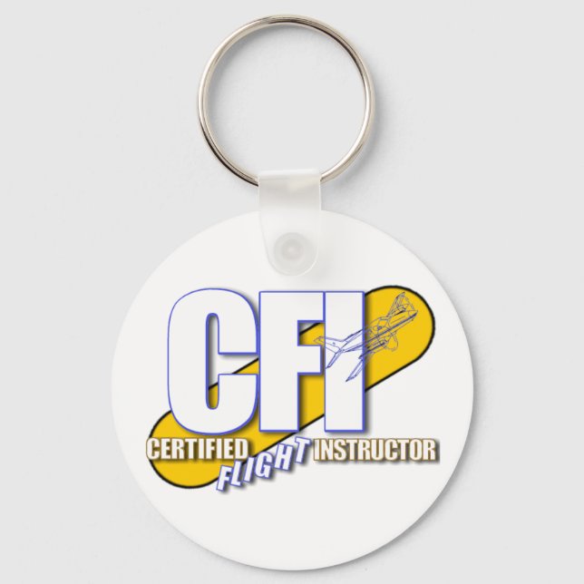 CFI-LOGOTYP - AUKTORISERAD FLIGHT INSTRUUCTOR NYCKELRING (Framsida)