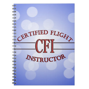CFI LOGOTYP RED AUKTORISERAD FLIGHT INSTRUUCTOR ANTECKNINGSBOK MED SPIRAL