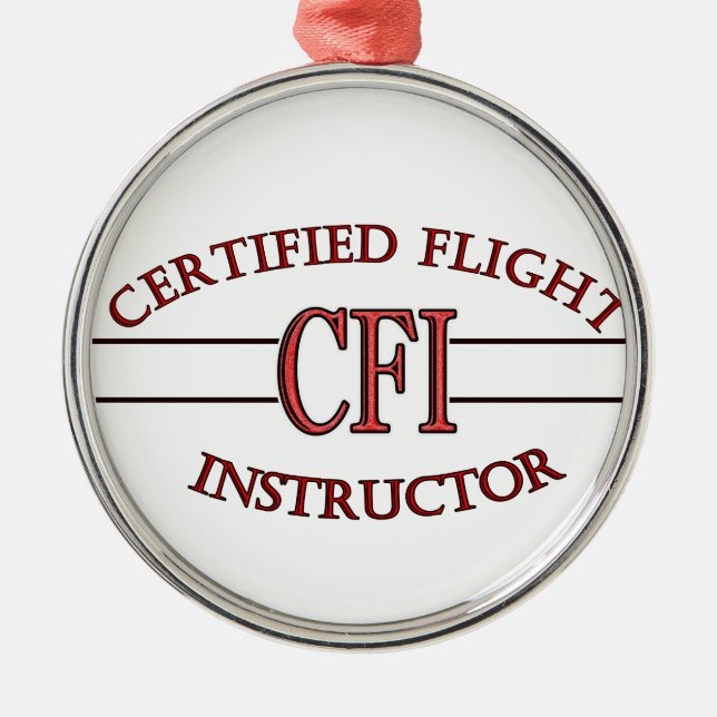 CFI LOGOTYP RED AUKTORISERAD FLIGHT INSTRUUCTOR JULGRANSPRYDNAD METALL (Framsidan)