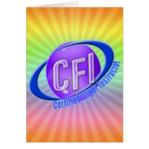 CFI ORB SWOOSH LOGOTYP AUKTORISERAD FLIGHT INSTRUU HÄLSNINGSKORT