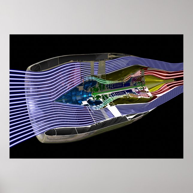 CFM56-5 Turbofan Jet-motor Poster (Framsidan)