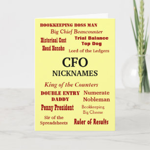 CFO Birthday Cruel Joke Nickname and Titles Kort