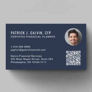 CFP Certified Financial Planner QR-kod Foto Visitkort