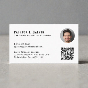 CFP Certified Financial Planner QR-kod Foto Visitkort