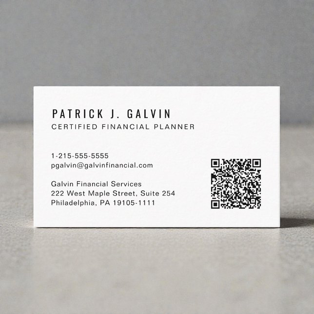 CFP Certified Financial Planner QR-kod Visitkort (CFP Certified Financial Planner QR Code Business Card)
