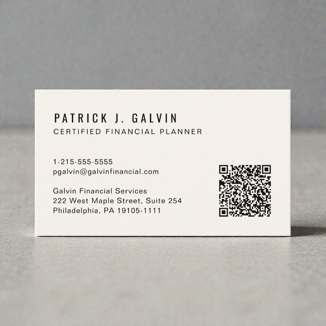 CFP Certified Financial Planner QR-kod Visitkort (CFP Certified Financial Planner QR Code Business Card)
