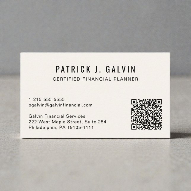 CFP Certified Financial Planner QR-kod Visitkort (CFP Certified Financial Planner QR Code Business Card)