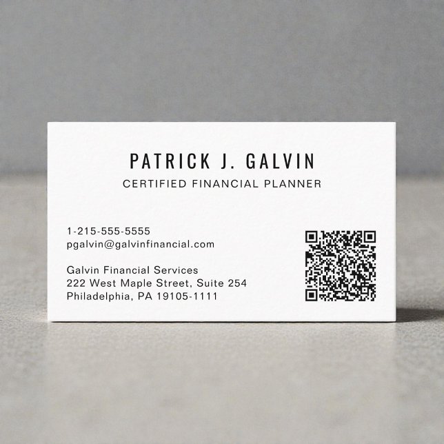 CFP Financial Planner QR-kod Visitkort (CFP Financial Planner QR Code Business Card)