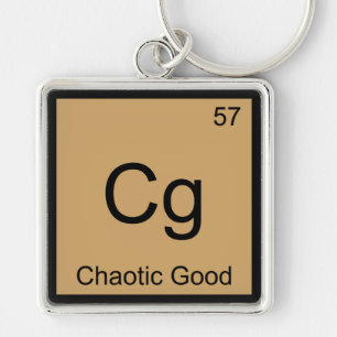 Cg - Chaotic Bra Funny Chemistry Inslag Symbol T Fyrkantig Silverfärgad Nyckelring