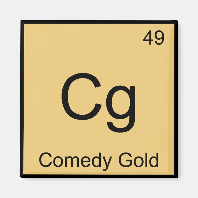 Cg - Comedy Guld Chemistry Inslag Symbol T-Shirt Magnet (Framsidan)