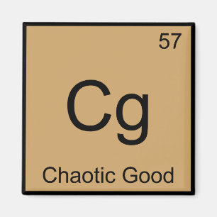 Cg - Kaotiskt Gott Roligt Kemiskt Element Symbol T Magnet