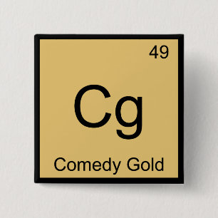 Cg - Komedi Guld Kemiskt Element Symbol T-Shirt Knapp