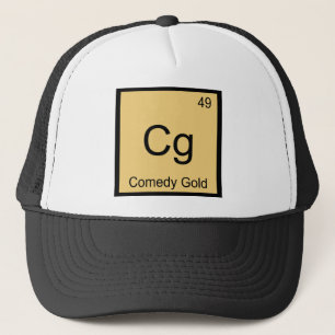 Cg - Komedi Guld Kemiskt Element Symbol T-Shirt Truckerkeps