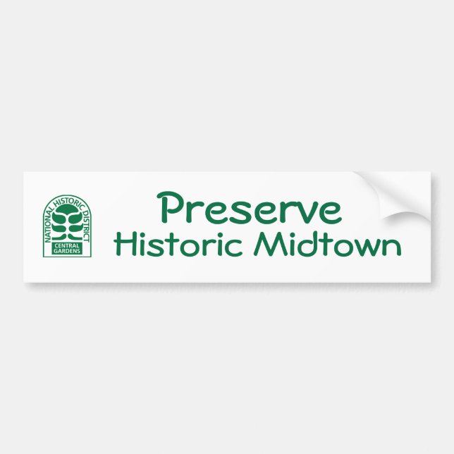CGA Logotyp Preserve Historic Midtown Bumper Stick Bildekal (Framsidan)