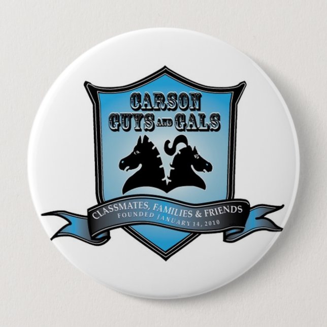 CGAG 4" KNÄPPAS blått/vitt Knapp (Framsida)