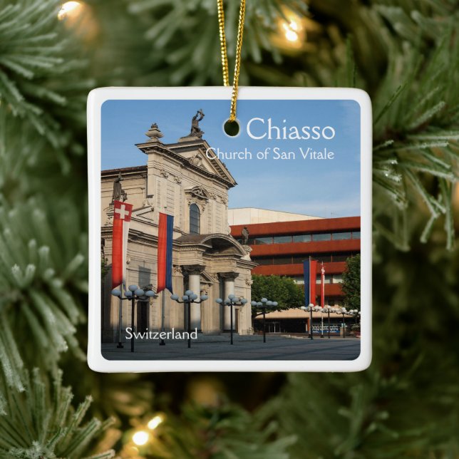 CH008 CHIASSO Schweiz Julgransprydnad Keramik (Träd)
