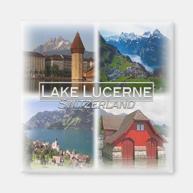 CH0285 Europa, Schweiz, Sjö Lucerne, Fridge Magnet (Framsidan)