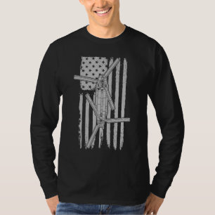 CH47 Chinook militärhelikopter amerikansk flagga C T Shirt
