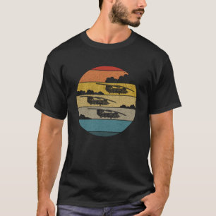 CH47 Chinook Retro Sunset Helicopter CH-47 Chinook T Shirt