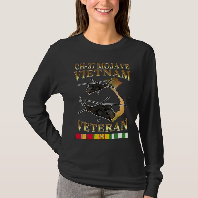 CH 37 mojave helicopter Vietnam war veteran T Shirt (Framsida)