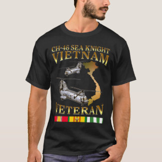 Ch-46 Sea Knight Helicopter Vietnam Krig Veteran T Shirt